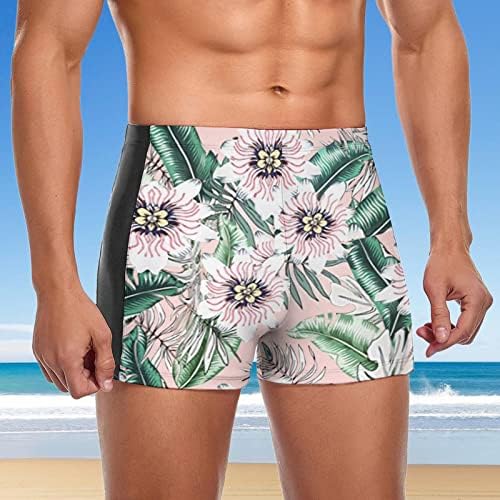 גזעי שחייה לגברים 5 אינץ 'חריפים מהירים של לוח המותניים היבש של מכנסיים קצרים לחופשה בהוואי בצבע מוצק גזעי שחייה עם כיסים