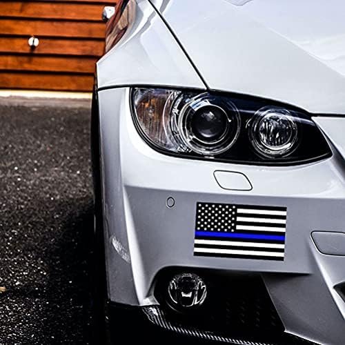 אריזות מדבקות דגל מהורהרות של ארהב עם קו כחול דק למכוניות ומשאיות, 5 x 3 אינץ 'אמריקאי ארהב מדבקה מדבקה מדבקה לכבוד אכיפת החוק של המשטרה