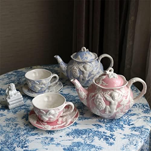 ZLXDP צרפתית כוס קפה מובלטת סט אחר הצהריים כוס תה ארמון כוס תה שחור קומקום בית מתנות מטבח ביתיות