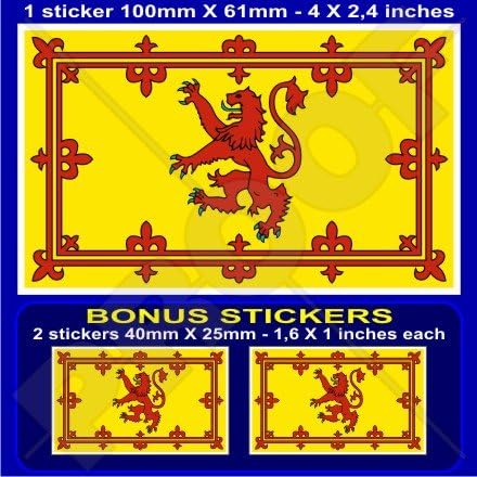 סקוטלנד רויאל סטנדרט סטנדרט דגל סקוטש אריה משתולל 4 מדבקת פגוש ויניל, מדבקה x1 +2 בונוס