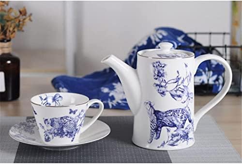 סיר תה צמחים סט קומקום סט דפוס כחול כוס קפה כוס קומקום תה.