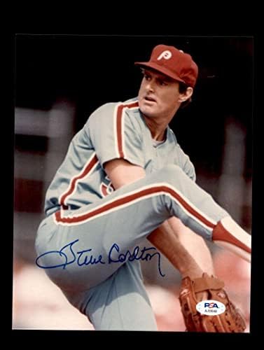 סטיב קרלטון PSA DNA COA חתום 8x10 Photo Phillies Autograpth - תמונות MLB עם חתימה