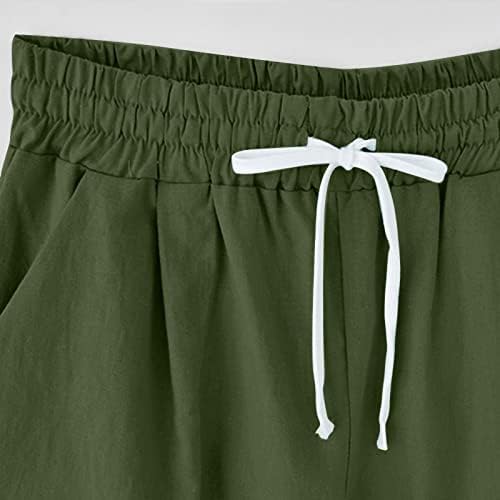 נשים נוחות נוחיות המותניים המותניים המותניים המותניים מכנסיים קצרים בקיץ קל משקל עם כיסים בגדי אופנה 2023