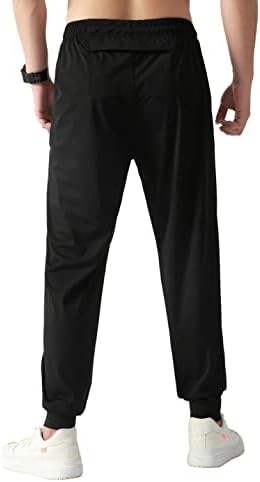 מכנסי טיול קלים מהירים של XiaoLongren מכנסי טיול קלים מהיר של מכנסי טרנינג נושמים מכנסי ריצה אתלטים עם כיסי רוכסן