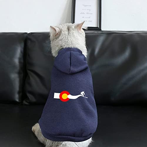 דגל קולורדו סקי חתיכה אחת תלבושות כלב בגדים חליפת חיות מחמד עם אביזרי כובע לחיות מחמד לגור וחתול 2xl