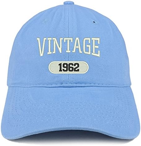 חנות הלבשה אופנתית וינטג '1962 רקומה 61 יום הולדת כובע כותנה מתאים